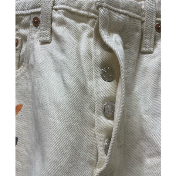 Levi's 501 Jean Shorts ButterflyPrint Raw Hem Women's Size 27 Button Fly New - Picture 11 of 14